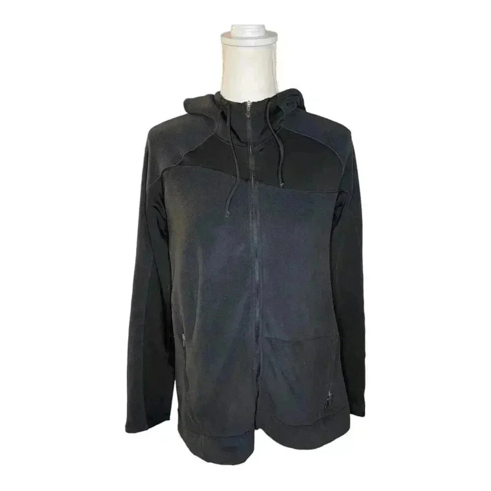 Columbia Women’s Large Black Long Sleeve Fleece Full Zip Hooded Sweatshirt